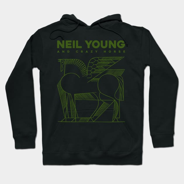 Neil Young - 70s Crazy Horse Fanmade Hoodie by fuzzdevil